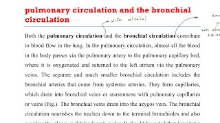 Physiology pulmonary circulation and bronchial circulation [upl. by Rogerio75]