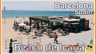 Walking Around Barcelona at Vila Olimpica to Playa de Icaria Playa Bogatell  Onels Travel Walker [upl. by Sage464]