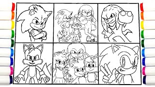 How to COLORING Sonic Team Coloring Pages Sonic The Hedgehog 3 DRAW Tobu  Candyland NCS Release [upl. by Dunseath228]