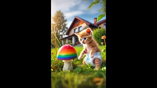 Kitten with rainbow slime 🌈😺 cat kitten cute [upl. by Duester]