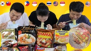 Tasting RAMEN INSTANT NOODLES From Around the World [upl. by Joshia80]