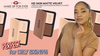 REVIEW for OILY SKIN  MAKE UP FOR EVER HD Skin Matte Velvet Powder Foundation [upl. by Frye]