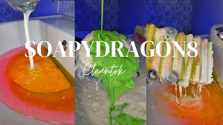 🧡🩷💚💛 ASMR  THE SOUND THE POURS THE CRUNCH SOAPYDRAGON8  CLEANTOK SATISFYING SPONGE SQUEEZING [upl. by Sirenay]