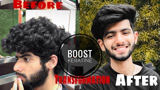 Keratine hair treatment detailed Vlog Boost keratine Curly to straight hair Stunners Salon [upl. by Orhtej249]