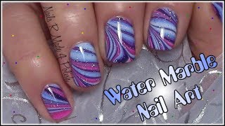 Water Marble Nageldesign mit Holo Glitzer für kurze Nägel  Colorful Nail Art Design For Short Nails [upl. by Saqaw]