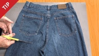 How to Recycle Jeans into a Garden Apron  CHOW Tip [upl. by Denae742]