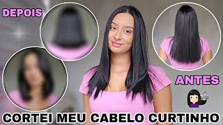 💇🏻‍♀️CORTEI MEU CABELO CURTINHO  Corte Blunt Cut Com Franja [upl. by Bobette246]