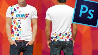 Crear y Simular estampado de camiseta  playera con Adobe Photoshop [upl. by Langston]