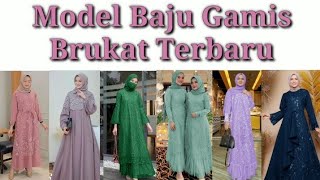 Model Baju Gamis Brokat Terbaru 2023 [upl. by Fairley]