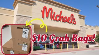 NEW HUGE MICHAELS 10 GRAB BAG UNBOXING APRIL 2024 [upl. by Anes375]