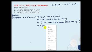 Logika dan Himpunan  SifatSifat Operasi Himpunan [upl. by Silin]