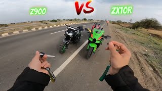 DRAG RACE Z900 vs ZX10R 😱credit by Shivrajj777 [upl. by Niboc]