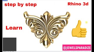 Jewelry design 101  How to create ornament design in rhino 3d 1234 [upl. by Torr]