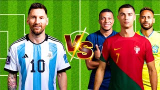 Messi vs 2022 WORLD CUP LEGENDS Ronaldo Mbappe Neymar Jr [upl. by Stoddart]