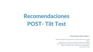 Recomendaciones POST Tilt Test [upl. by Notlil169]