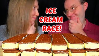 ASMR ICE CREAM SANDWICH RACE MUKBANG No Talking EATING SOUNDS [upl. by Kovacev]