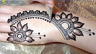 New mehndi design 2025 back hand  Very Simple Mehndi design  Beautiful Easy Flower [upl. by Emerej989]