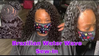 How to SewIn  Frontal Closure  Brazilian Water Wave 🌊 [upl. by Airdnoed]