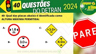 Questões de Legislação de trânsito da prova teórica do Detran legislaçãodetrânsito detranmg2024 [upl. by Hess]