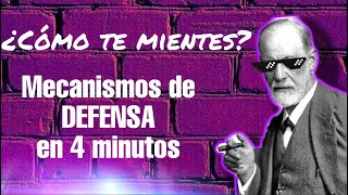 Sigmund Freud explicación de MECANISMOS DE DEFENSA en 4 minutos con ejemplos [upl. by Nalloh348]