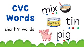 CVC Words with Phonics  Short i Words  Phonics for Kids [upl. by Aicala536]