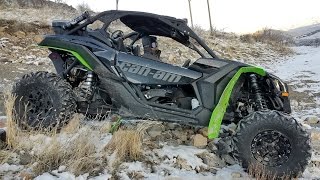 Can Am Maverick X3 XRS Review Snowy Hill Climb [upl. by Noby]