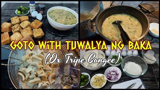 Goto with Tuwalya ng Baka Ox Tripe Congee  How to Cook Recipe [upl. by Netsryk780]