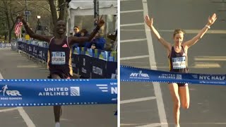 United Airlines NYC Half Marathon replay [upl. by Yehtomit]