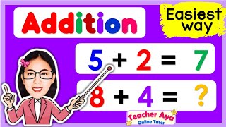 ADDITION  EASIEST WAY FOR KIDS  MATH QUIZ  Learn to Add Adding numbers Teacher Aya Online Tutor [upl. by Teahan]