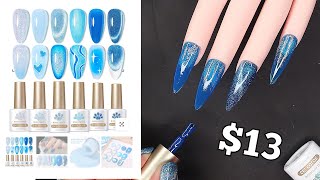 BEST Blue gel nail polish colors💙Born pretty💙 MAGNETIC🧲 shimmer✨ jelly🪼 [upl. by Parker]