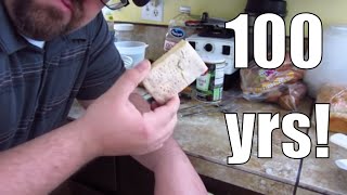 Eating a 100 Year old Biscuit Hard Tack How to DIY make Hard Tack Survival Off Road Food [upl. by Iidnarb]