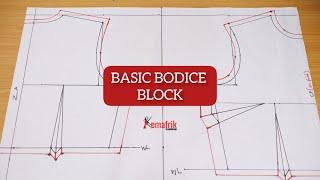 How to draft a BASIC BODICE BLOCK Beginners Friendly [upl. by Rhodie]