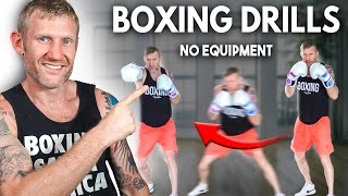 4 Boxing Drills NO EQUIPMENT at home training [upl. by Nocaj]