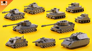 Lego WW2 German Tank Mini Vehicles Tutorial [upl. by Tselec182]