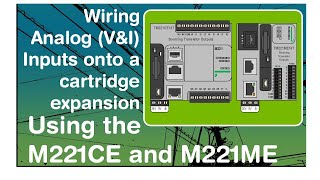 Wiring analog inputs 010v or 420mA on a cartridge expansion on a Modicon M221 PLC Video 13 [upl. by Qirat]