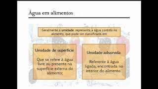 Aula sobre umidade em alimentos [upl. by Lillith]