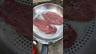 Cooking a Perfect Steak amp Veggies on a Gasoline Burner on Camping [upl. by Novelc]