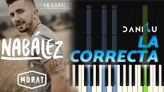 La Correcta  Nabález ft Morat  Piano Tutorial  Partituras [upl. by Leonie]