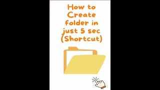 Create folder in just 5 sec shorts shortcuts trick computertricks [upl. by Amadus]