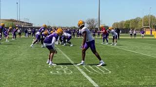 LSU’s Myles Brennan operating the 2nd team offense  Spring Practice Day 2 [upl. by Whatley]