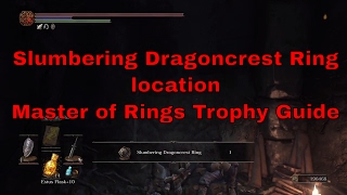 Dark Souls III  Slumbering Dragoncrest Ring location Master of Rings Trophy [upl. by Aneeg]