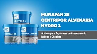 Aditivos p Argamassa de Assentamento Reboco e Chapisco  Murafan 38 Centripor Alvenaria e Hydro 1 [upl. by Omrellug]