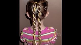 How to do a Twist or Rope Braid with Ribbon  Pretty Hair is Fun [upl. by Hannibal]