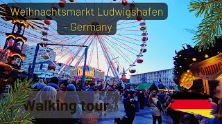 Walking tour  Christmas market  Weihnachtsmarkt Ludwigshafen  Germany 2023 [upl. by Artie]