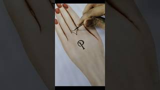 P letter alphabet mehndi tattoo design  cute tattoo design  shorts [upl. by Erine]