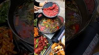 Freshly cut beef hotpot chinesecuisine dailydish cooking satisfyingvideo [upl. by Pincince]