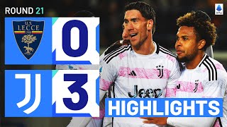 LECCEJUVENTUS 03  HIGHLIGHTS  Juventus go top of the table  Serie A 202324 [upl. by Sulihpoeht]