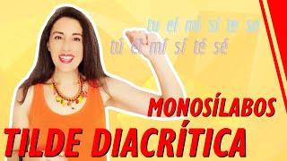 6 monosílabos con TILDE DIACRÍTICA tú o tu él o el mí o mi sí o si té o te sé o se Ejemplos [upl. by Morril]