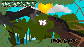 Therizinosaurus vs Tarbosaurus jurassic world battle animation [upl. by Bindman]