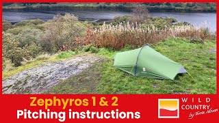 Zephyros Compact 1 and 2 Tent Pitching Instructions Updated 2023  Wild Country [upl. by Denver742]